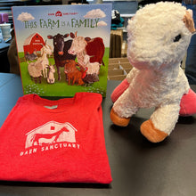Load image into Gallery viewer, Youth Red Barn Logo T-Shirt, &quot;This Farm is a Family&quot; Book &amp; Lola Barn Buddy Bundle
