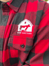 Load image into Gallery viewer, Barn Logo Flannel Shirt - Red/Black Buffalo Check
