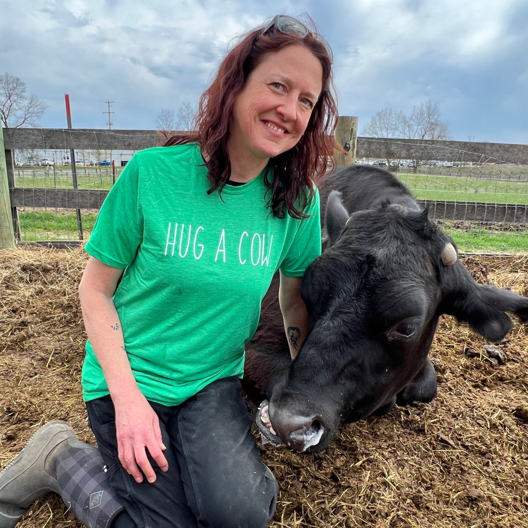 Hug a Cow T-Shirt - Green